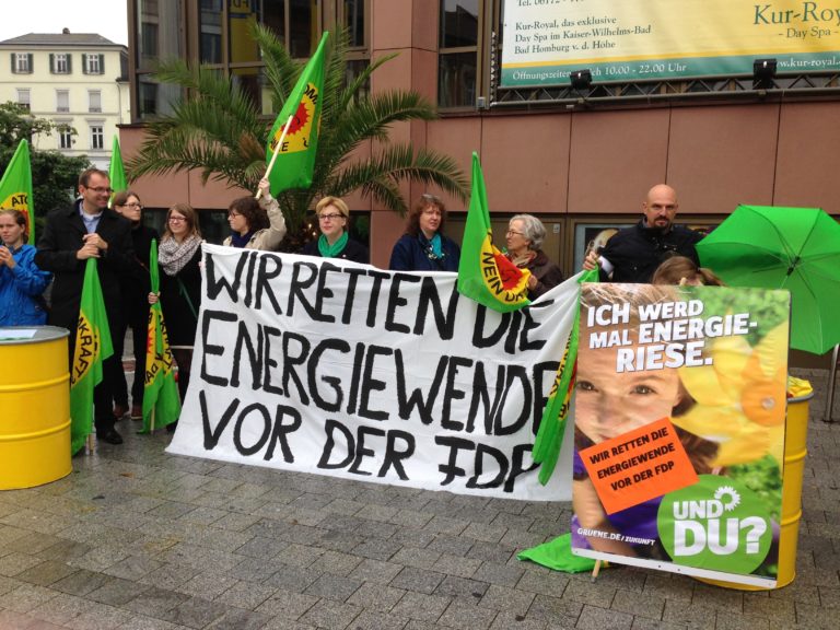 GRÜNER Protest gegen das FDP Energiewende-Aus!