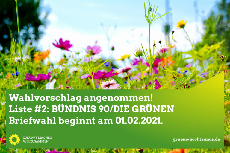 Wahlvorschlag angenommen! Liste #2: BÜNDNIS 90/DIE GRÜNEN