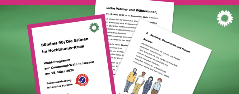 Wahlprogramm der GRÜNEN Hochtaunus auch in Leichter Sprache